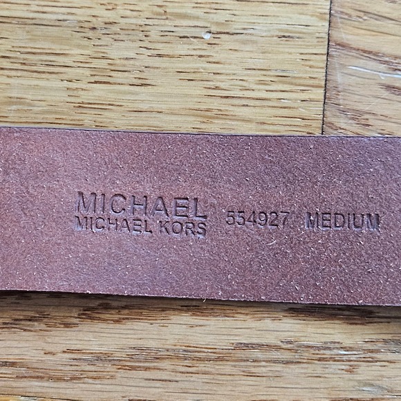 MICHAEL Michael Kors Women's Brown Monogram Embossed Leather Belt Size M - Picture 6 of 12